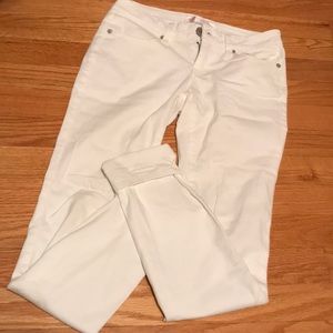 White straight leg jeans